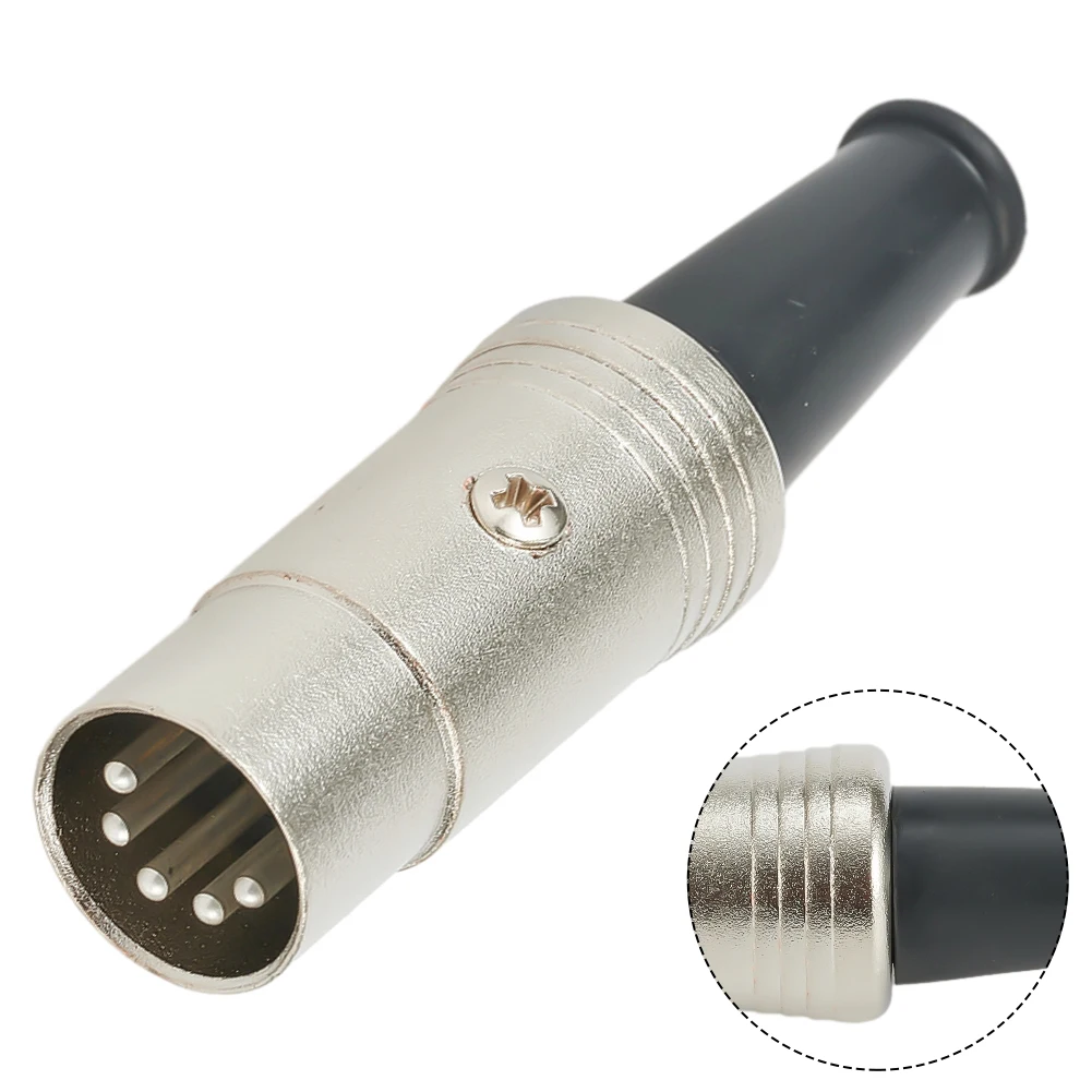 1pcs Audio Adapter 5 Pin DIN-Midi Connectors Cable Audio Adapter Male Inline-Plug 60x16mm Musical Instruments Cables Accessories