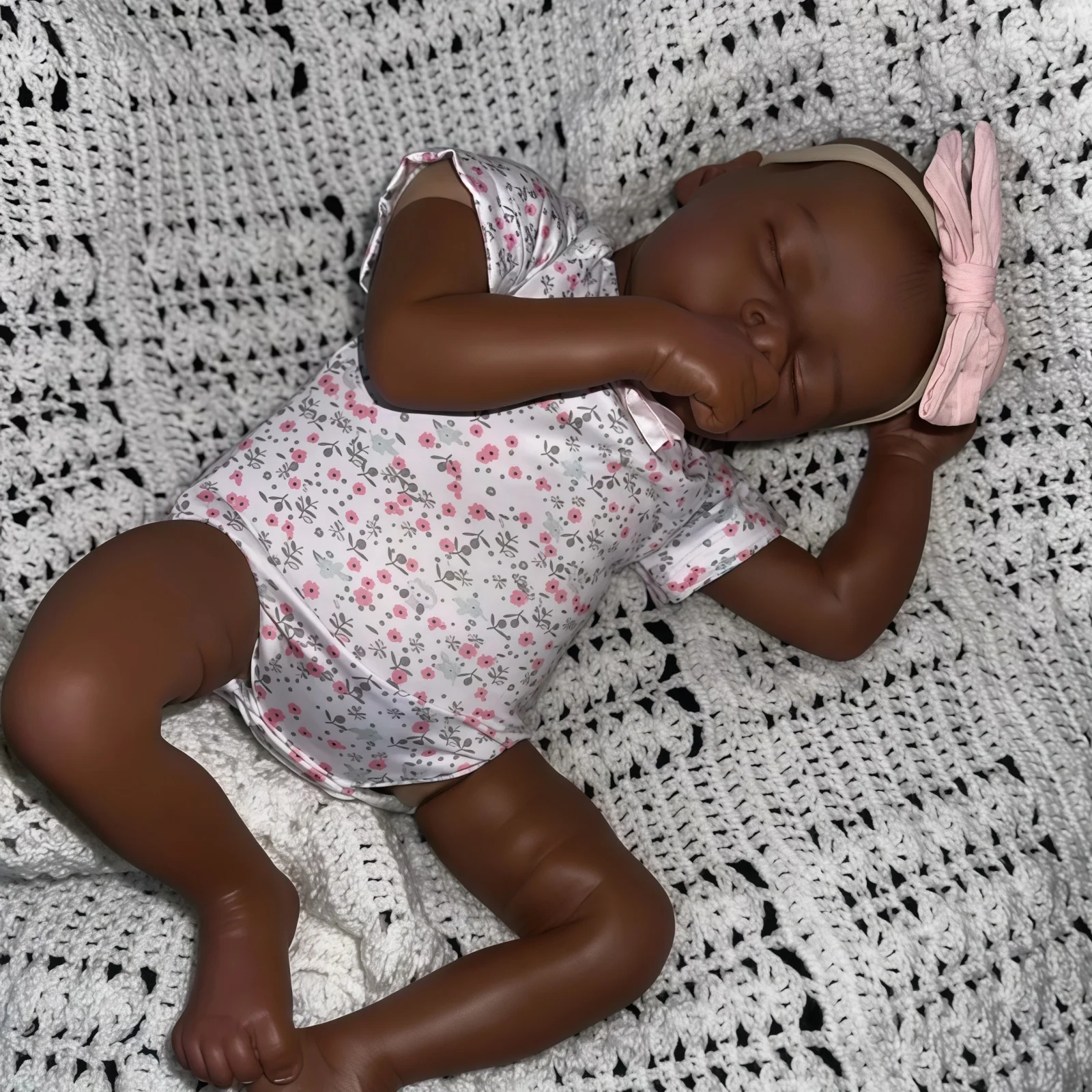17인치 실물 같은 신생아 인형 - 현실적인 아프리카계 미국인 다시 태어난 인형 - 수집가 및 선물용으로 적합