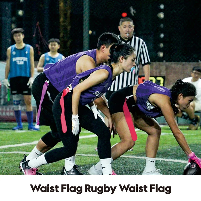 Sports Flag Football Webbing Waist Flag Bright Color Adjustable Competition Training PVC American Soccer Waist Flag For Sports