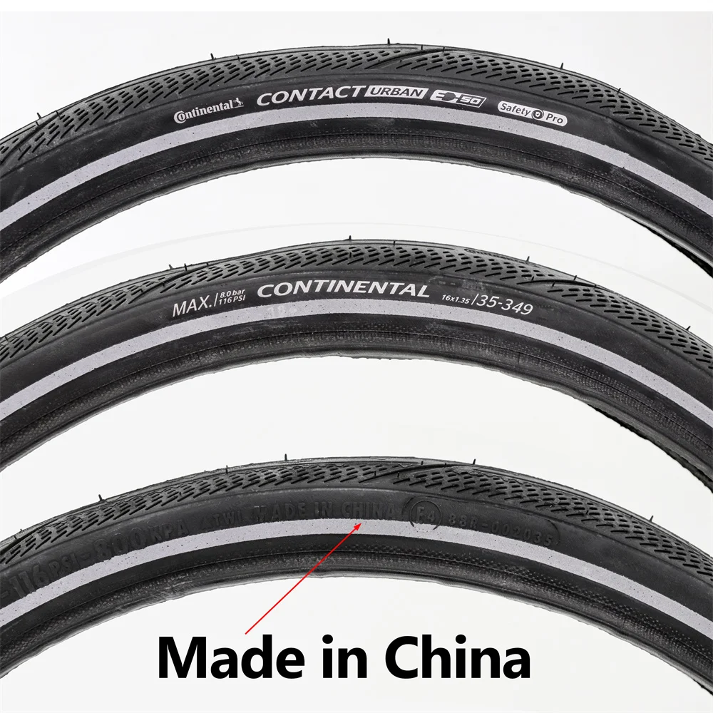 1Pair Continental Contact Urban 16; 35-349  Foldable Tyre 16x1.35 Tire for brompton 3sixty pikes bike black skin/cream Reflex