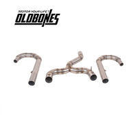 35MM/38MM/40MM  For BMW R45 R65 R75 R80 R100 Cafe Racer Front Exhaust Header 2 in 1 Motorcycle Muffler Pipe Collector Manifold