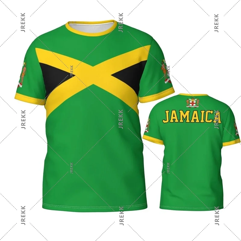 Jamaica Lion Emblem T-shirt Men Women Graffiti Art Flag Short Sleeve Pride T-shirts Fashion Summer New Streetwear Trend Tee Top
