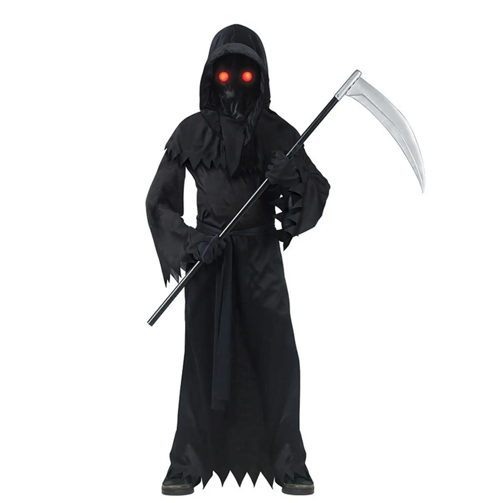 Halloween Grim Reaper Kostuum Cosplay Kids Enge Capuchon Grim Reaper Kostuum Gewaad Voor Toneelvoorstellingen Gemaskerd Feest Gunst