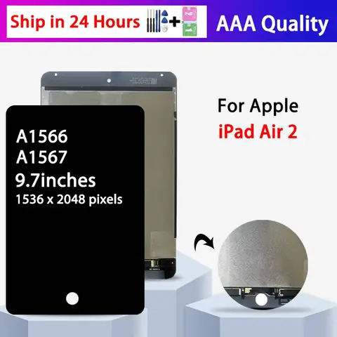A1566 A1567 Premium Lcd  For IPad Air2 Air 2 Display Touch Screen Digitizer Panel Assembly Replacement part