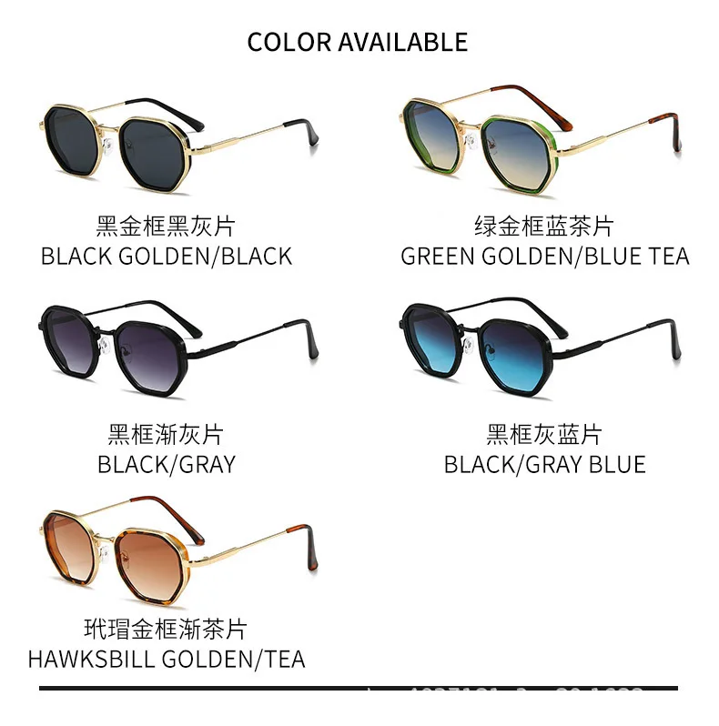 Neue modische Unisex-Sonnenbrille aus Metall mit geometrischem Design, Retro, personalisierbar, trendiger Streetstyle, UV-Schutz, 222 – Detail 8