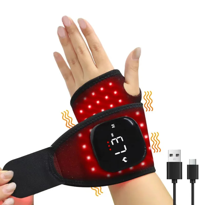 

Red light wrist support bracket with heated massage wearable pain relief red light therapy