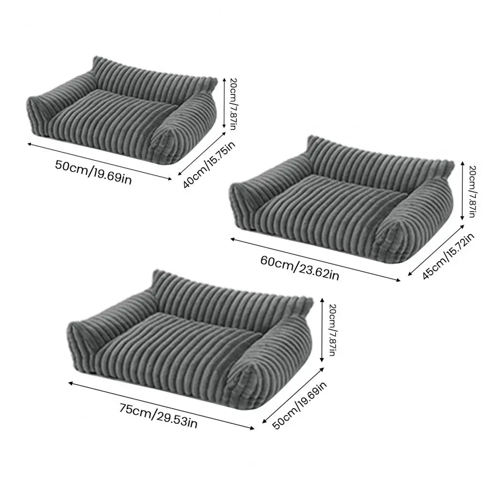 Sofá cálido para mascotas, lujosa cama para mascotas con funda lavable de espuma viscoelástica, parte inferior antideslizante para perros, gatos, sofá para dormir cómodo