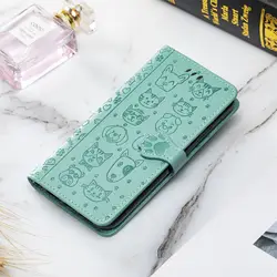 Emboss Leather Case For Sony Xperia 10 5 1 V IV III II I L4 XZ5 20 8 Lite ACE 3 2 Cartoon Cat Dog Wallet Flip Book Case Cover