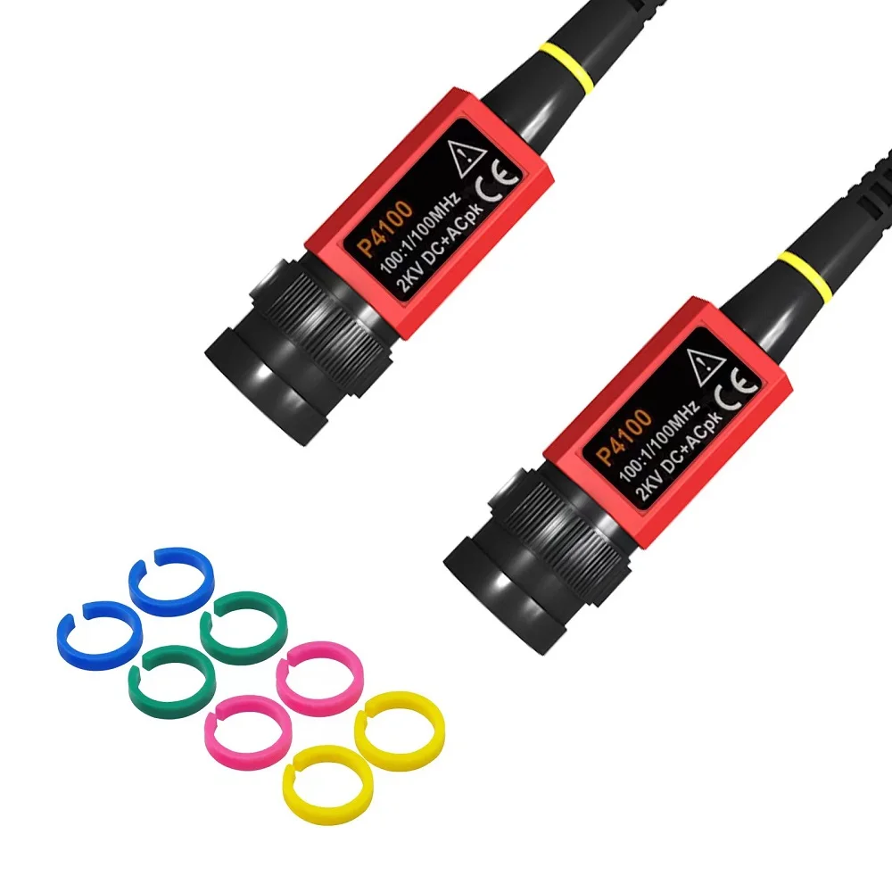 P4100 P6100 Standard High Voltage BNC Oscilloscope Probe 2000Vpp 100MHz 100:1 Scope Analyzer Alligator Clip 1X 10X 100X