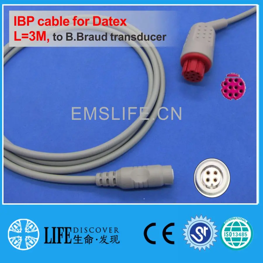 IBP cable for GE datex Utah Abbott BD B.brauu Edward disposable pressure transducer