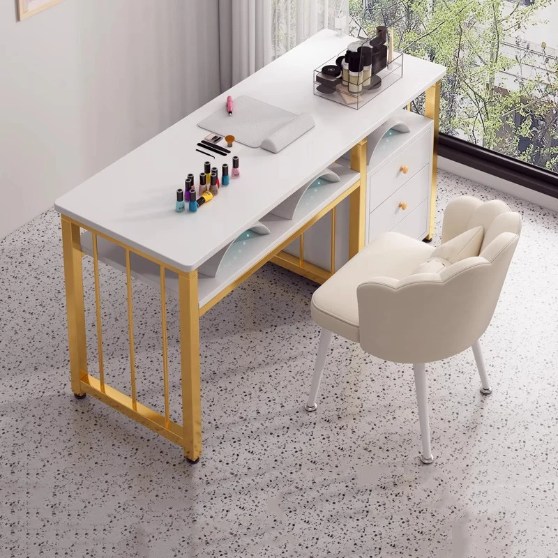 

Storage Single Nail Desk Station Drawer Supplies Nordic Beauty Nail Desk Equipment Luxury Mesa Para Manicura Salon Furniture