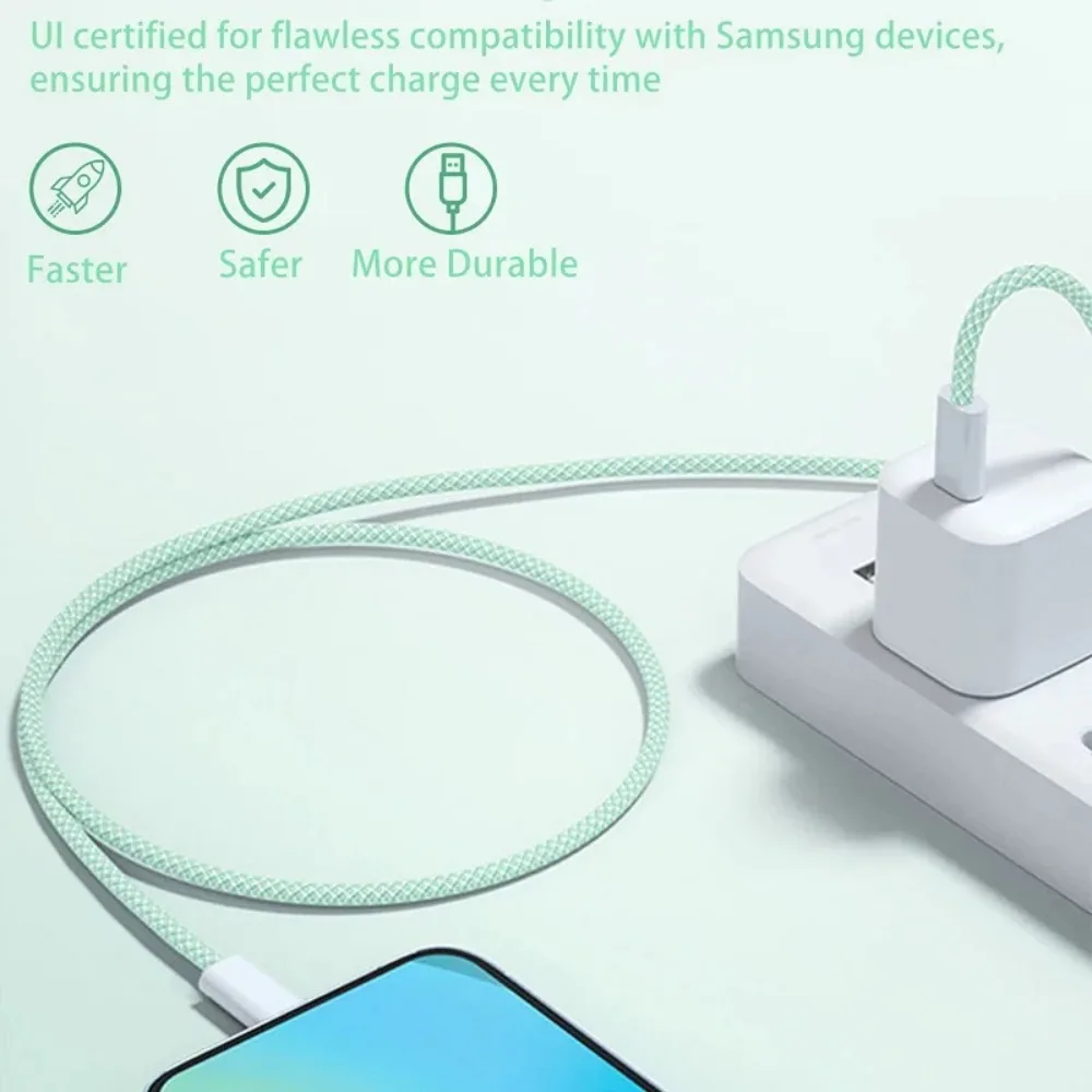 Cabo Colorido Tipo C para Tipo C PD 60W para iPhone 15 15 Pro, Carregamento Rápido para Xiaomi Samsung Huawei, Cabo Trançado Tipo C 1M 2M 3M