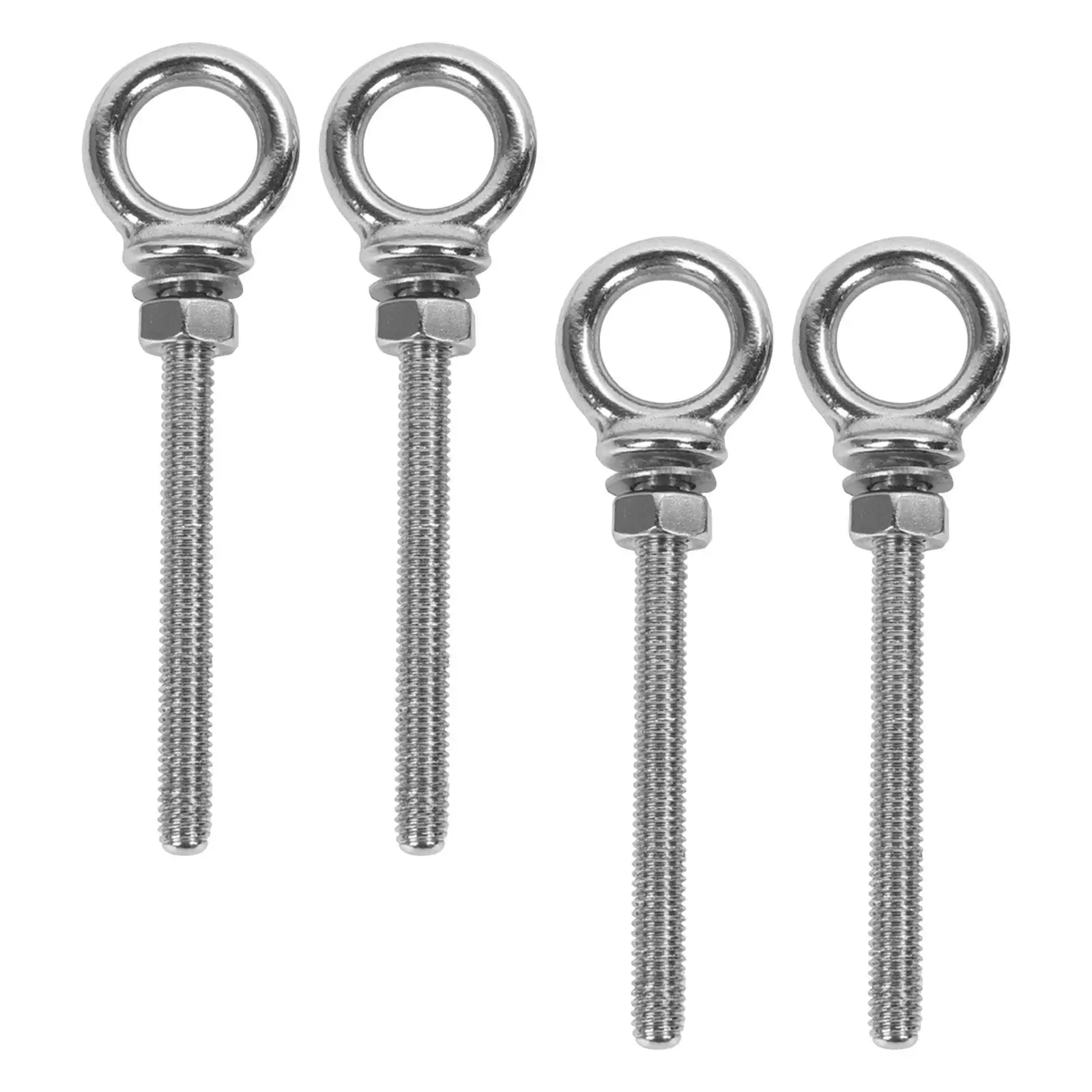 4Pcs Stainless Steel Eye Bolts Machinery Eye Bolt Anchors Heavy Duty Wall Fasteners Concrete Hanging Eyebolt Screw Hook