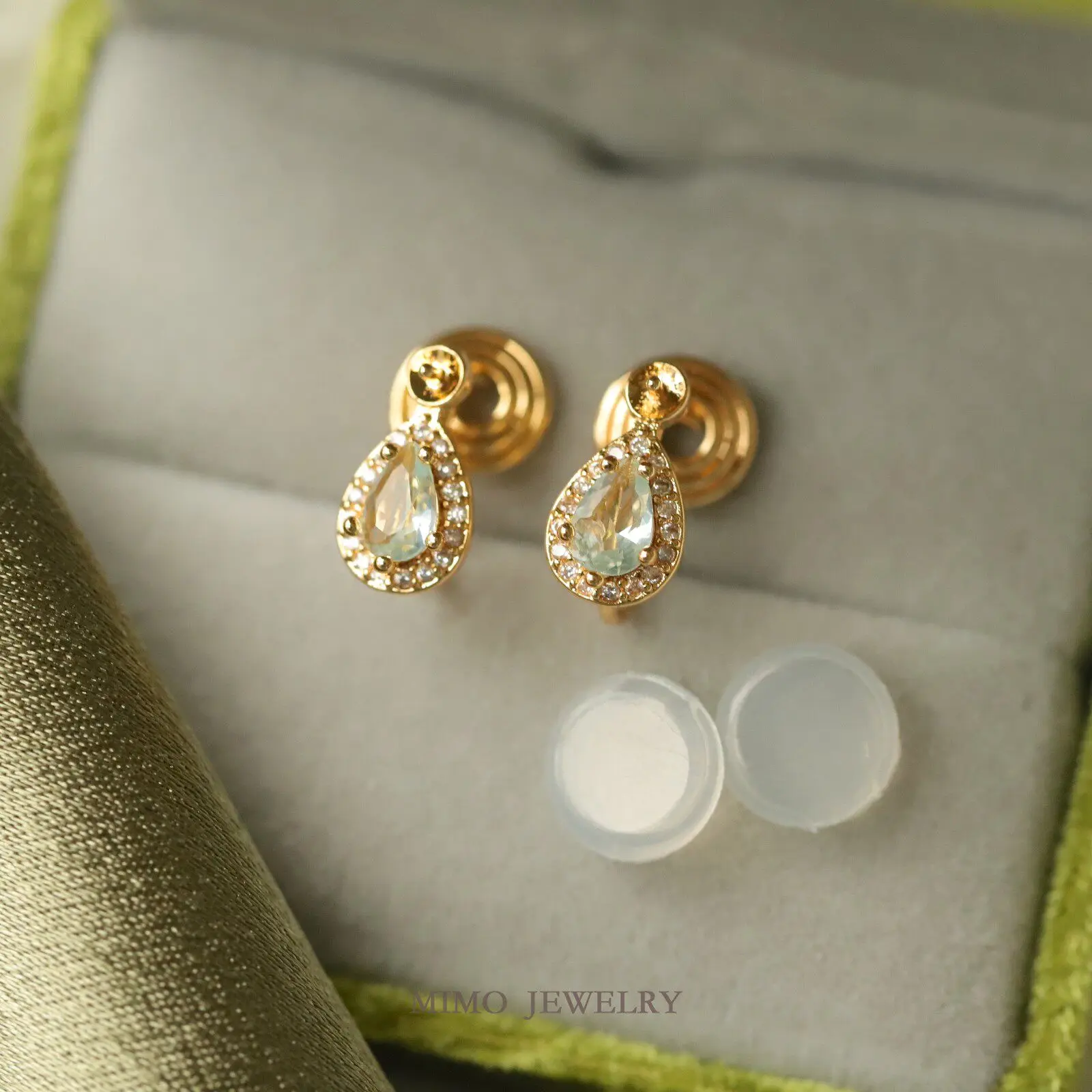 

Медные серьги-клипсы с позолотой в ретро-стиле «Слезы океана», светло-голубые, пустые основы для самостоятельного изготовления украшений