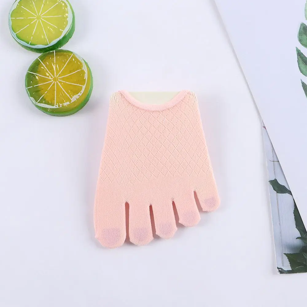 Invisible Elastic Non-slip Women Summer Half Palm Socks Cotton Sock Slippers Open Toe Socks