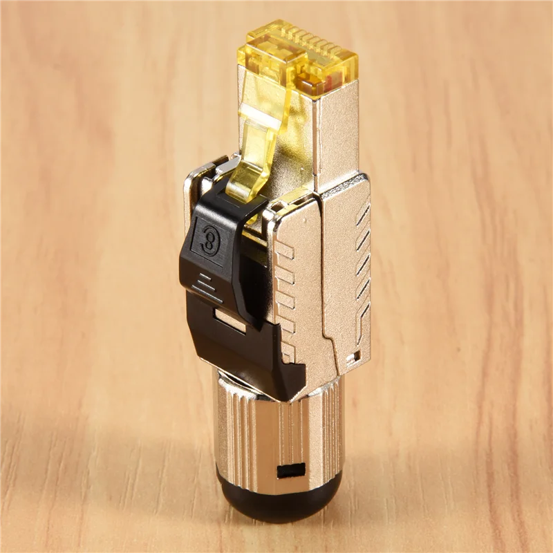 Stylish-6-Pack Tool Free Shielded RJ45 Cat 8, Cat8 Field Termination Plug, Cat8 Connector, Cat8 Plug