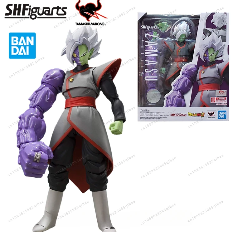 Original Bandai Dragon Ball: S.H.Figuarts SHF Tamashii Nations Super Zamasu Potara Anime Figure Collectible Model Toys Ornaments