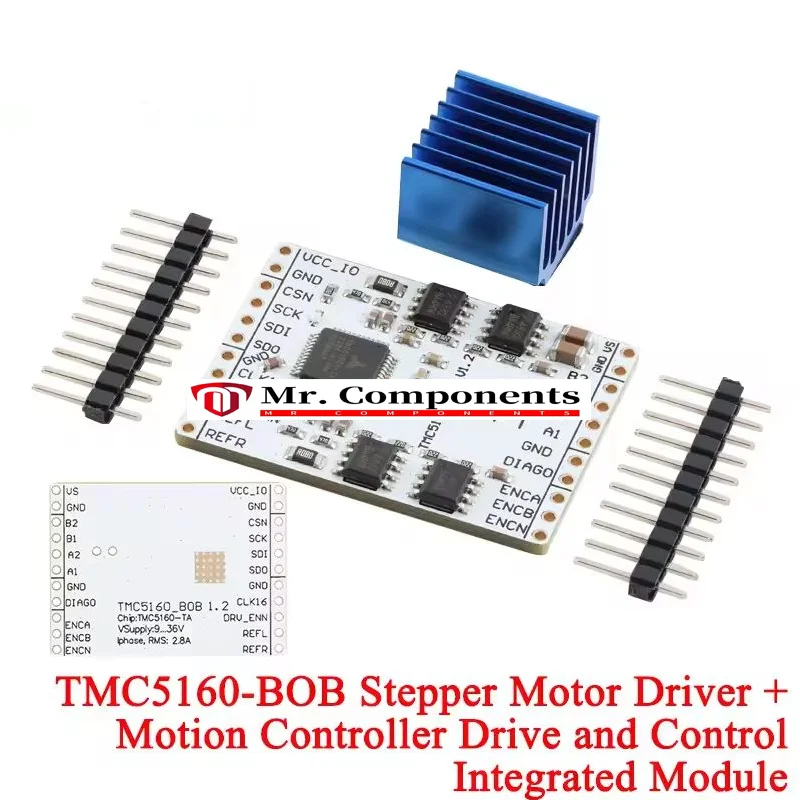 

Детали 3D-принтера TMC5160TA BOB Плата драйвера шагового двигателя высокой мощности TMC5160 StepStick Super Silent с StealthChop/SpreadCycle