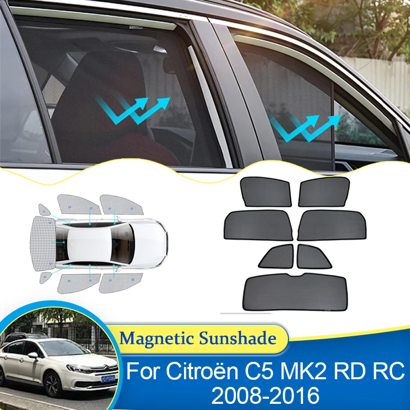 For Citroen C5 MK2 RD TD 2008 2009 2010 2011 2012 2013 2014 2015 2016 2017 2018 UV Protection Magnetic Sunshade Car Accessories