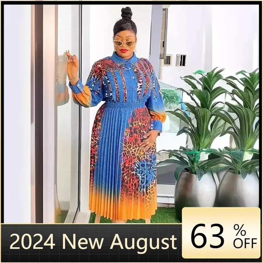 

Elegant African Clothes for Women 2024 Summer Fashion Print 2 PCS Sets Tops and Long Skirts Suits Dashiki Africa Clothing M-2XL