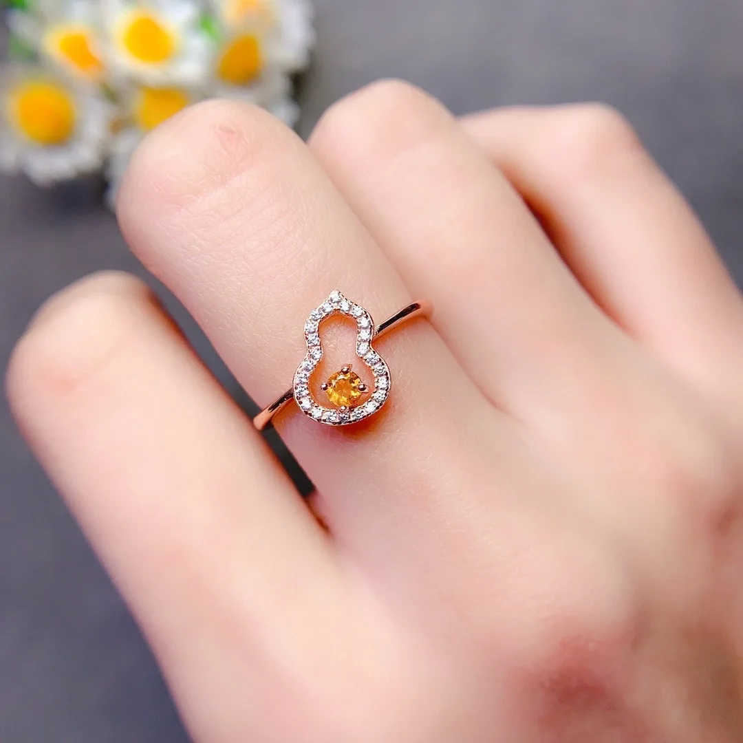 

Chic Yellow Crystal S925 Silver Ring Modern and Feminine An Ideal Present for Holidays or Special Moments Wear