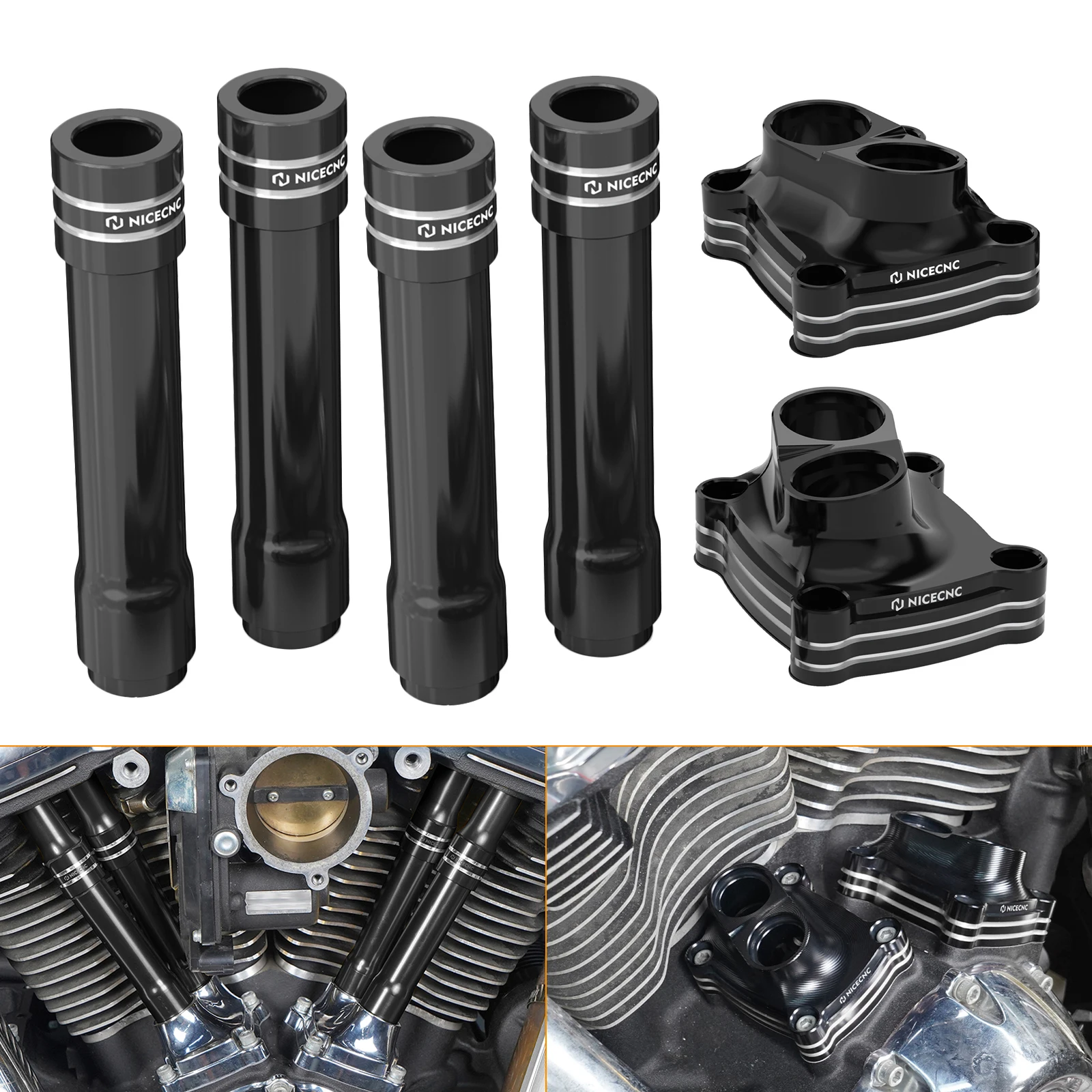 

Motorcycle Pushrod Covers Tappet Covers for Harley Fat Boy FLFBS 114 2018-2024 Heritage Classic 114 18-23 Deluxe FLDE 107 18-20