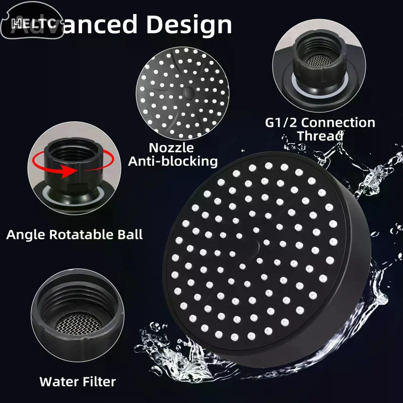 

1 штука: 4-дюймовая черная сменная насадка для смесителя, изысканная и компактная, красивая декоративная насадка для душа.