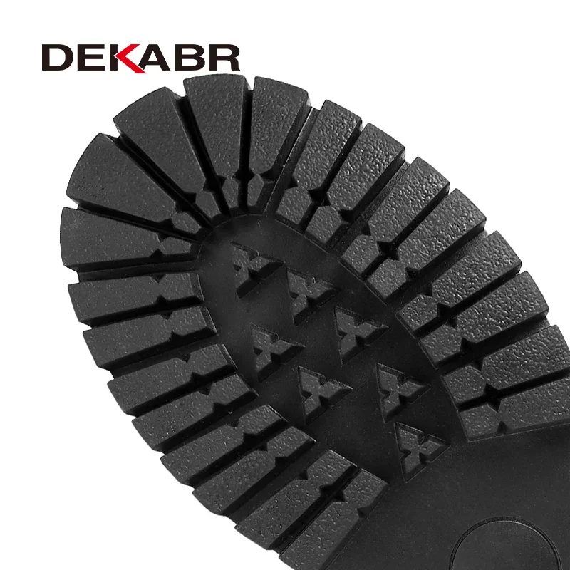 DEKABR New Comfortable Autumn Winter Warm Fur Boots Genuine Leather Soft Mens British Style Handmade Non-Slip Boots Size 38-45