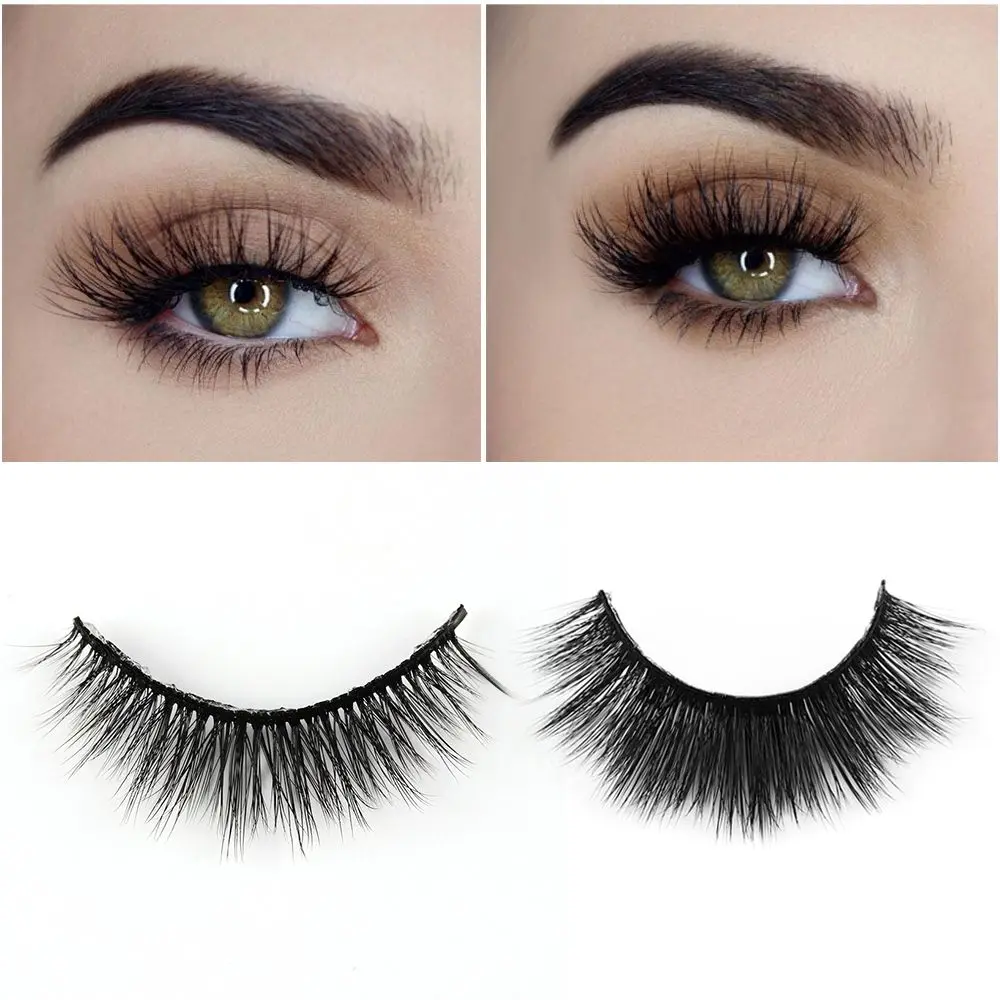 SKONHED 5 Pairs Makeup Long Lashes Cross 3D Mink Hair Extension Tools Multilayered False Eyelashes