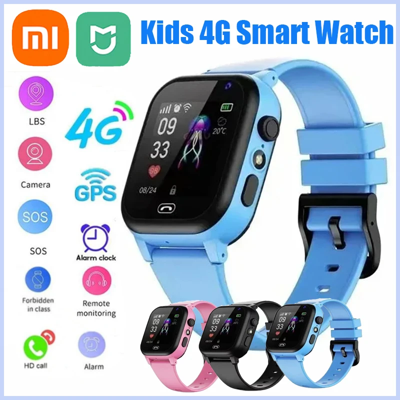 Xiaomi MIJIA Kids 4G Smart Watch SOS GPS Location Sim Card Call Child SmartWatch Camera Waterproof Watch For Boys Girls Present 