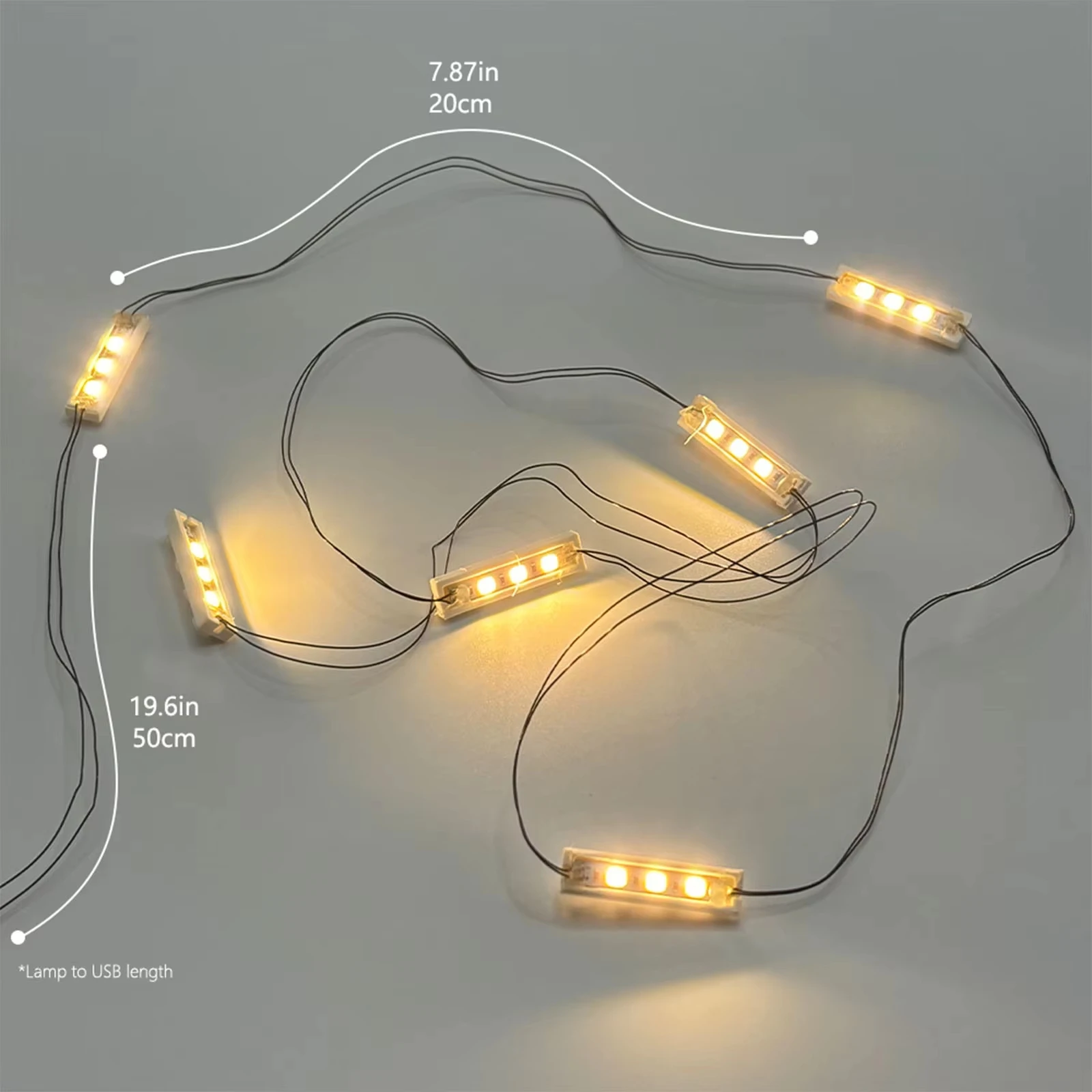 Kit d'éclairage LED BRIXSPARK 4/6 en 1, briques lumineuses LED blanches connectées en série 1x4, blocs de construction lumineux alimentés par USB
