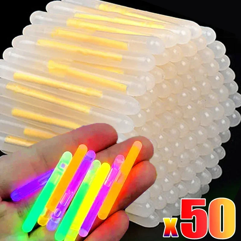 

50/10Pcs Glowing Sticks Bright Colorful Light Chemical Fluorescence Sticks for Wedding Decoration Night Fishing Float Rod Lights