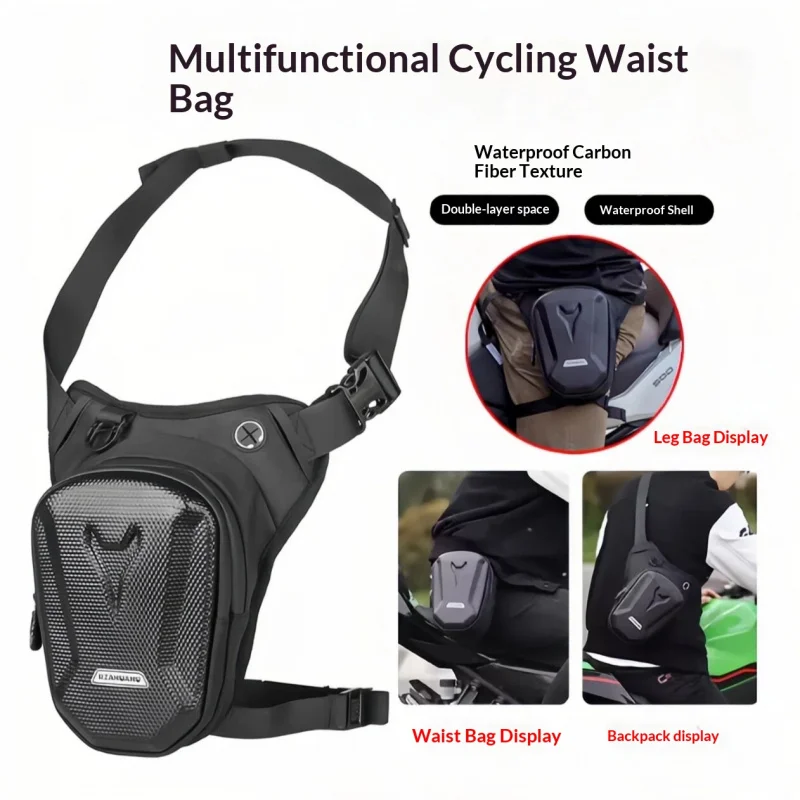 حقيبة ساق دراجة نارية مقاومة للماء عاكسة للركوب للرجال والنساء والرياضات الخارجية وجولة الخصر والورك وإكسسوارات راكبي الدراجات النارية