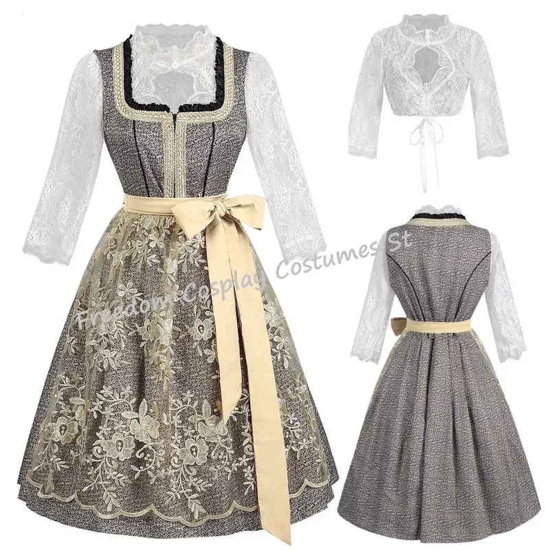 DY2025Women's Large size German Oktoberfest Dirndl Dress Carnival Traditional Bavarian Dress Party Outfit Cosplay Costumes Beer