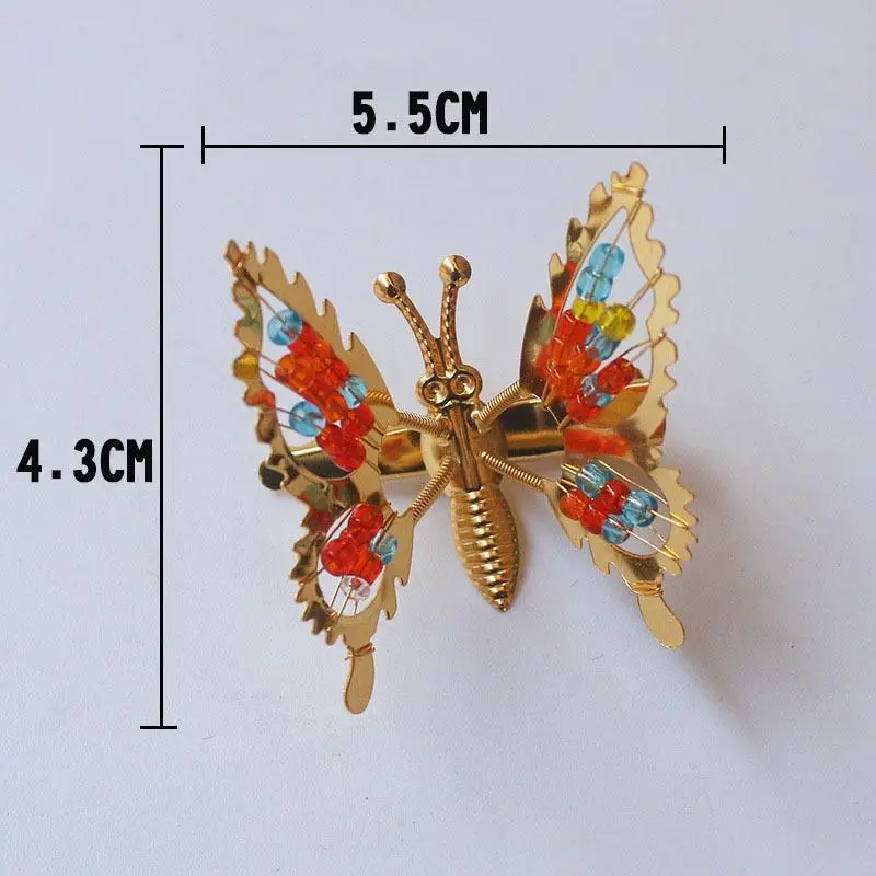 12 Stück 3D-Bewegliche Schmetterlings-Haarspangen Metall-Haarschmuck mit Beweglichen Flügeln Haarspangen für Frauen, Mädchen und Kinder – Detail 2