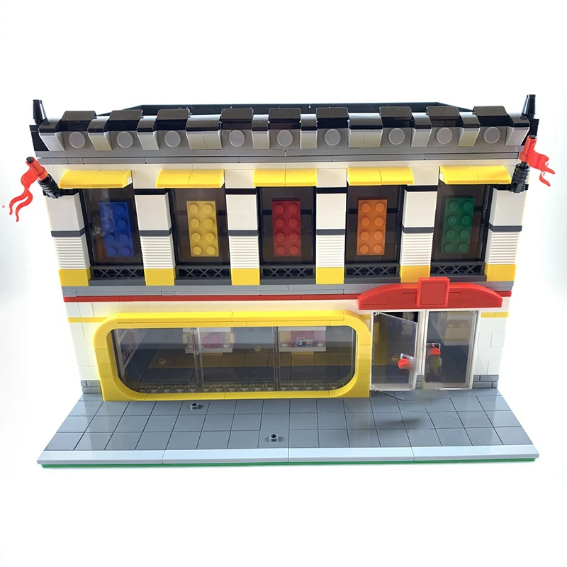 City Street View Model MOC Building Bricks Building Block Shop Modular Technology Gifts Holiday Assemble Children Toys Suit