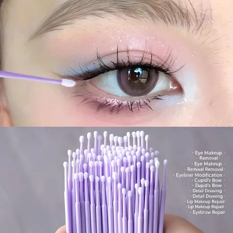 100/300/500 Pcs Multi Functional Nano Cotton Swab Makeup Remover Embroidery Fine Head Cleaning Stick