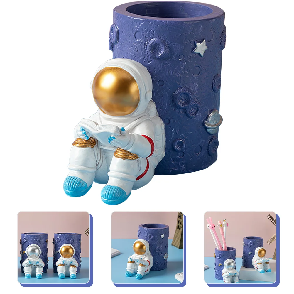 

Decoration Pen Holder Astronaut Pencil Cup Makeup Brush for Desk Creative Child