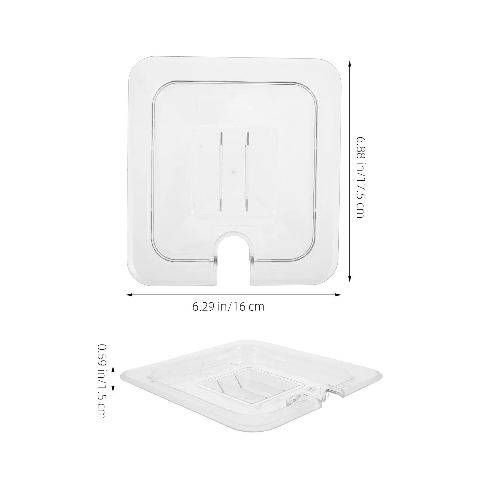 

6pcs Clear Food Pan Lid 1/6 Size Reusable Plastic Cover With Handle Transparent For Fruits Vegetables Dessert Tray Restaurant