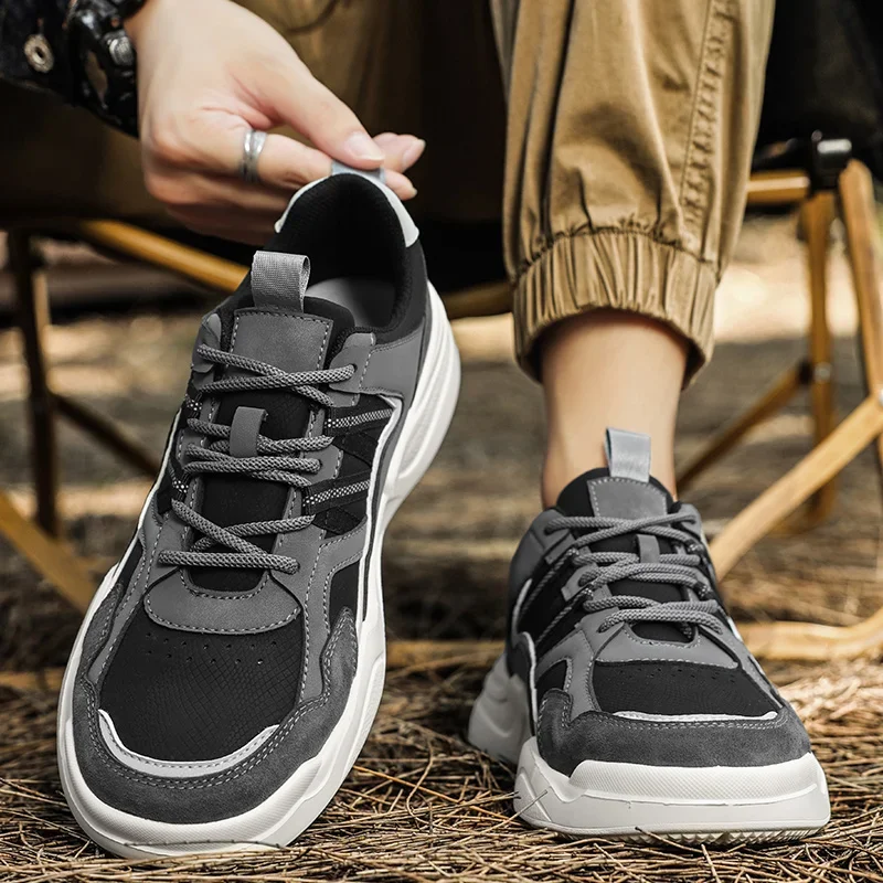 

Autumn Leather Sports and Casual Trendy Shoes, Popular and Versatile Men's Shoe Anti Slip Soles Outdoor Men's Sporty Style Boots