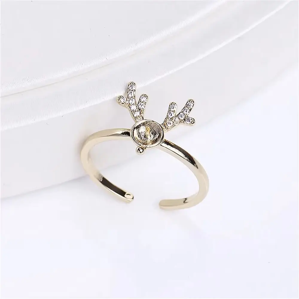 

19 Style Pearl Ring Empty Set Domestic 14K Gold Opening Ring Simple Fashion Ring Set Zircon Temperament Handmade DIY Accessories