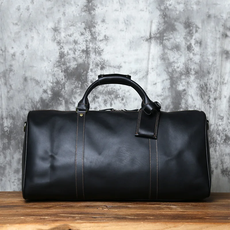 NZPJ Retro Echtleder Reisetasche Crazy Horse Leder Herren Handtasche Oberschicht Rindsleder Umhängetasche Tragbares Trolley Gepäck – Detail 21
