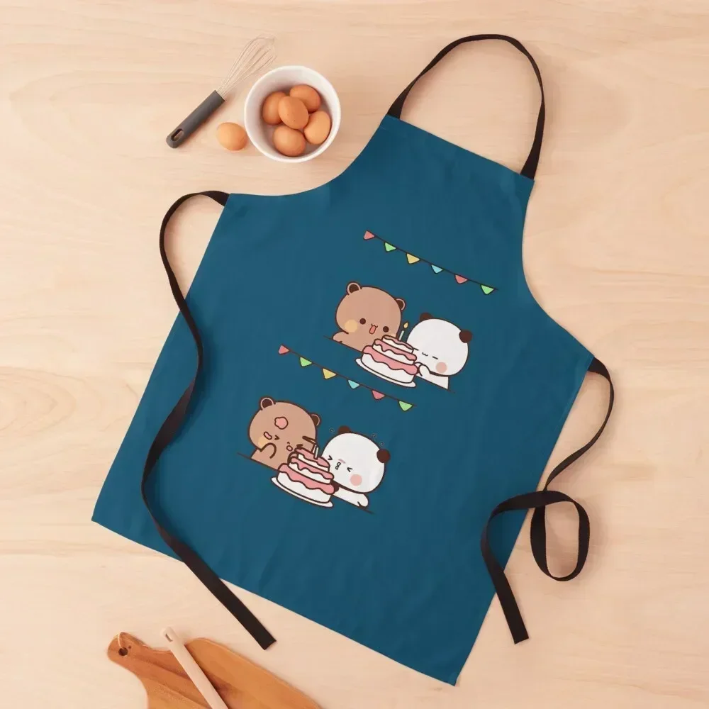 

Bear and Panda Bubu Dudu Balloon Apron with personal logo kitchen gadgets with pockets women's work Apron
