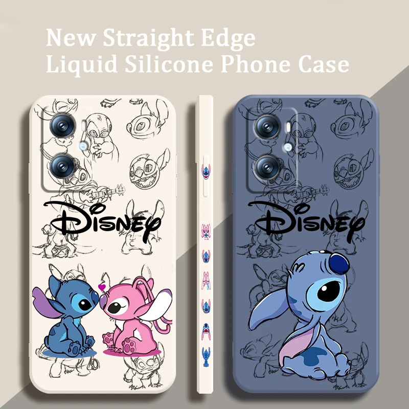 Anime Cute Stitch Boy For OPPO A98 A78 A94 A76 A74 A73 A53 2020 Reno 9 8 7 6 5 5G Liquid Left Rope Cover Capa Fundas Phone Case