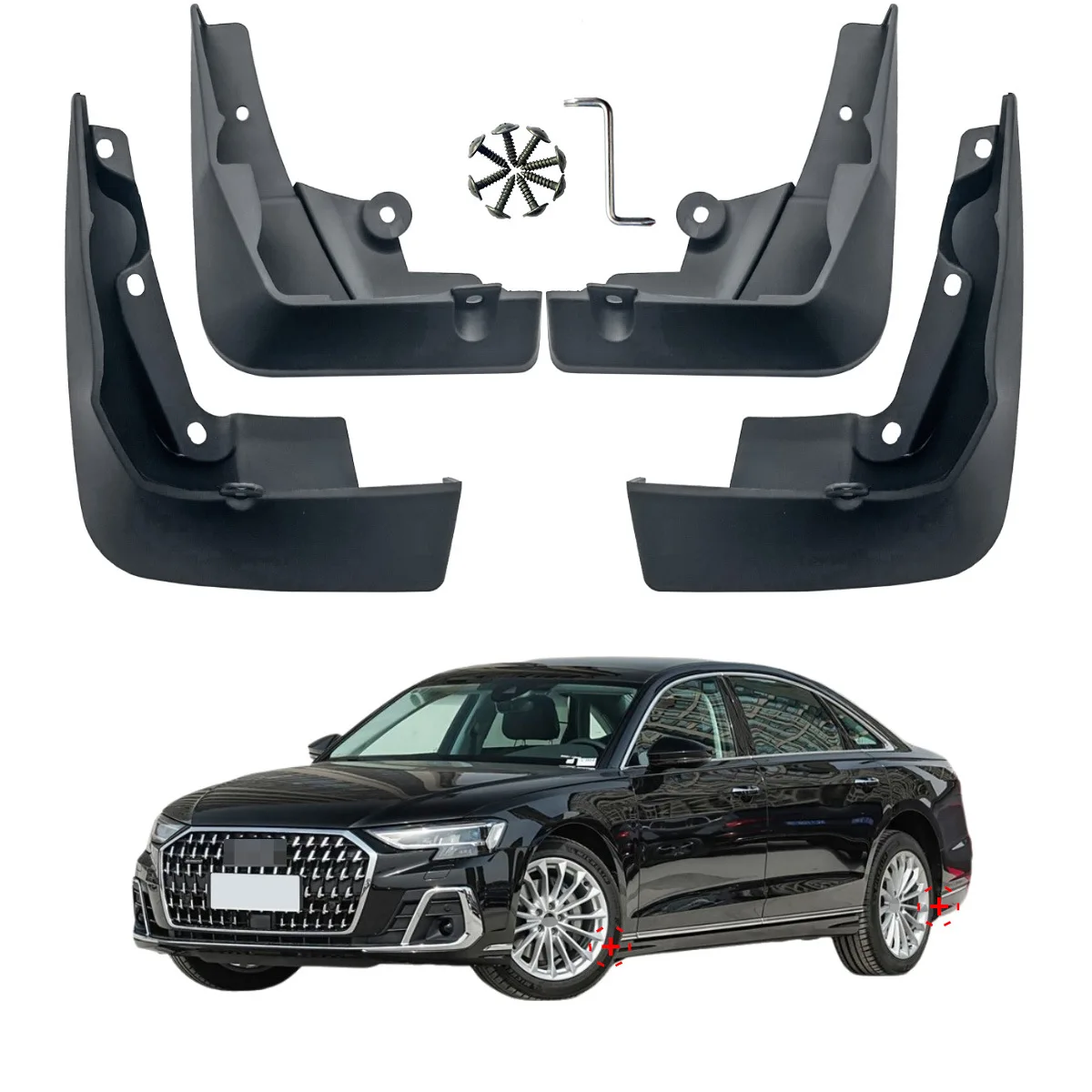 For Audi A8 D5/D5.5 S8 Sline Edition And Regular Edition MudFlaps Splash Guards Audi A8 D5/D5.5 Mudguards 4pcs 2022-2025