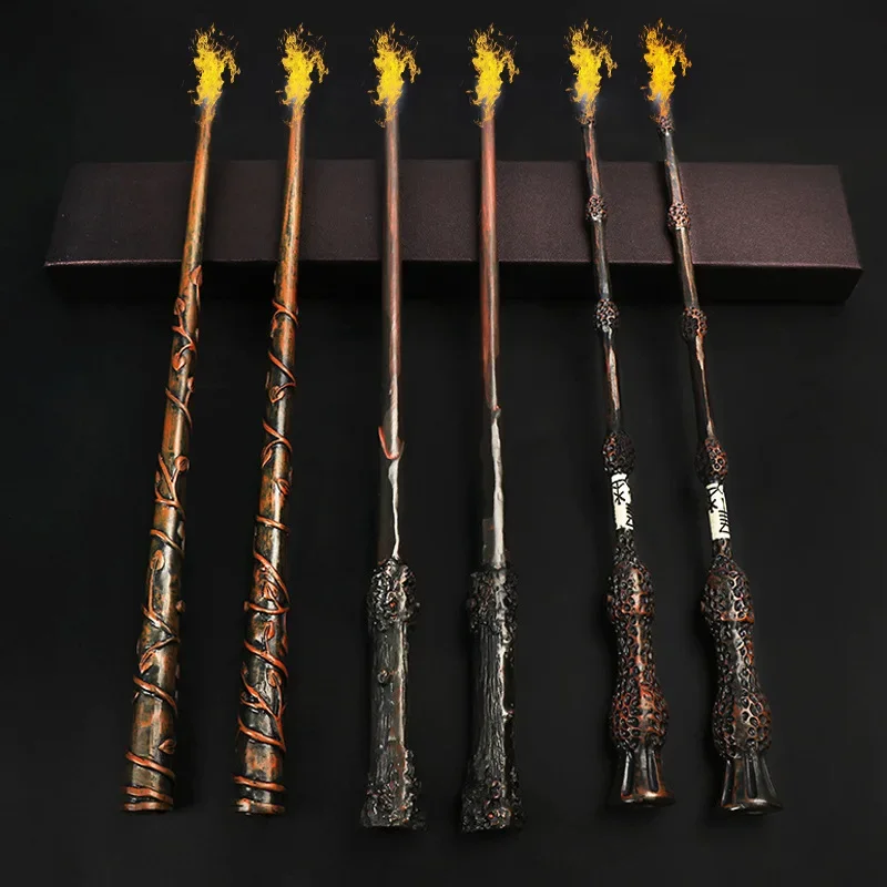 Newest Cosplay Electronic Magic Potter Fire Wand Hermione Dumbledore Sirius Snape Magical Wand Harried Without for Kids Gift