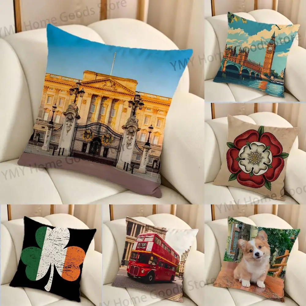 British Culture and Customs Gifts PillowCase Sofa Cushion Cover Suitable For Home Bedroom Room custom Decor