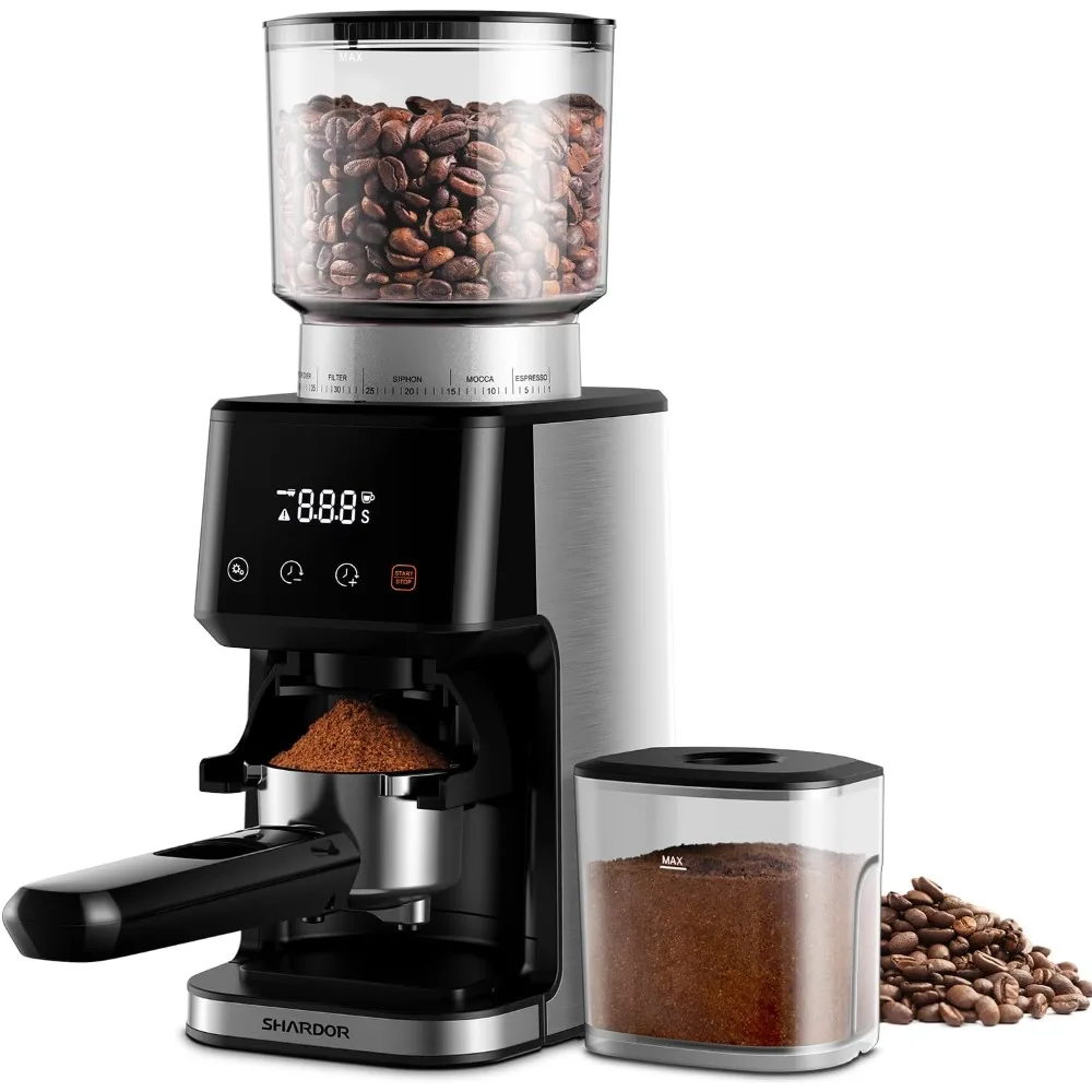 

SHARDOR Anti-static Conical Burr Coffee Bean Grinder for Espresso with Precision Timer, Touchscreen Adjustable Electric Burr Mil