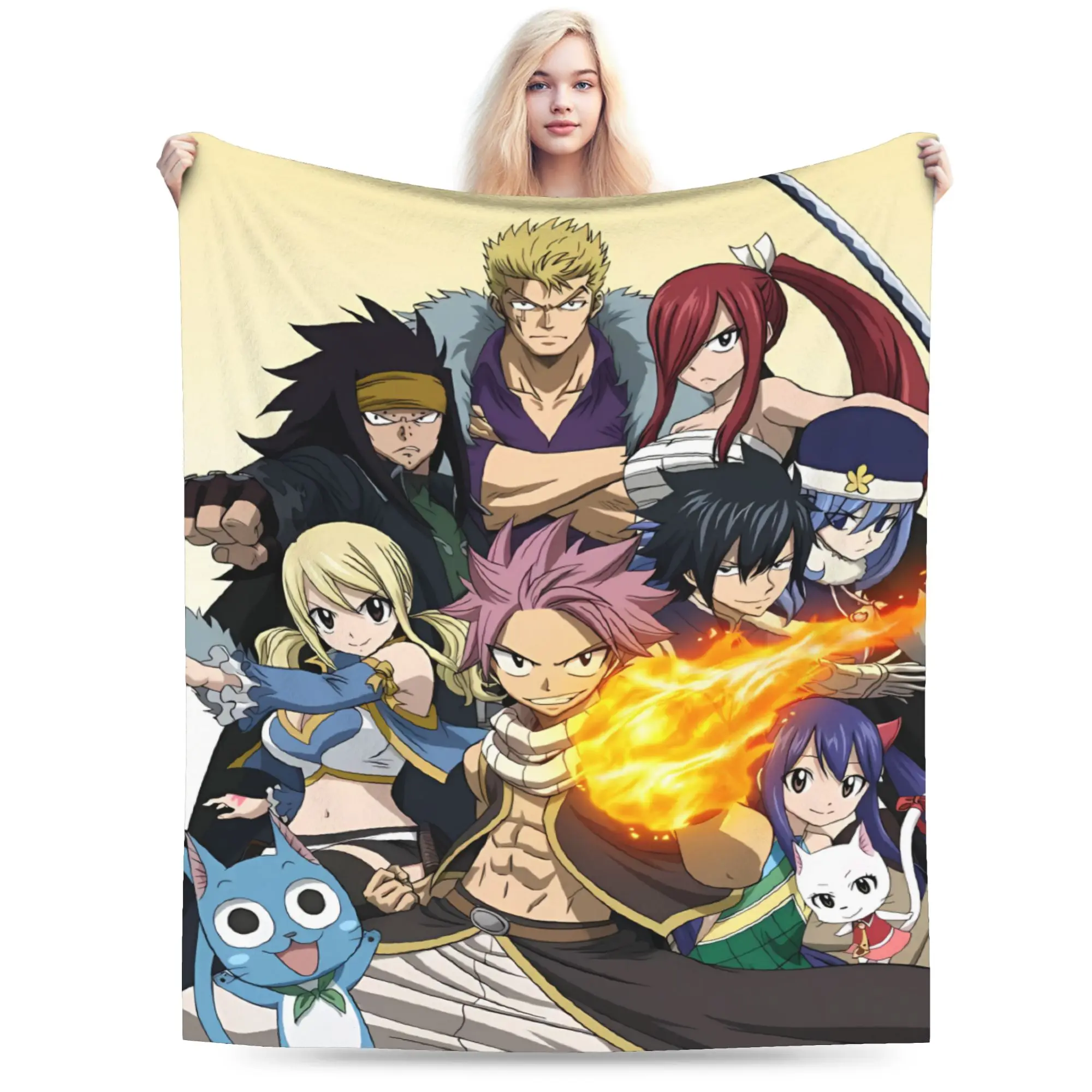 Brave Fairy Tail Team Adventure Warm Soft Blanket  Plush Throw Blanket Comfortable Bedroom Flannel Bedspread Sofa Bed Cover