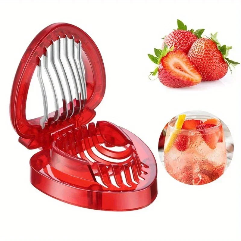 

1pc Steel Strawberry Slicer, Strawberry Stem Remover For Kitchen Strawberry Berry Leaves Huller Remover Fruit Corer Kitchen